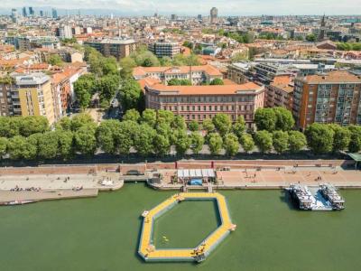 Azimut porta "The Sea Deck" in Darsena a Milano, l'installazione di Amdl Circle e Michele De Lucchi