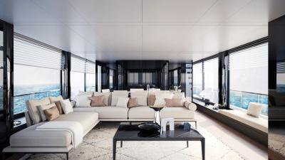 Ludovica+Roberto Palomba firmano per Amer Yachts l’interior design del modello F100 Glass Cabin 
